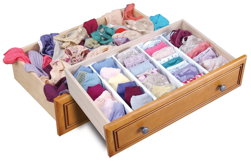 Dial Industries, Inc. Dial Industries Adjustable Dresser Drawer Clothes Organizer Dividers, Set of 4, 4.5" Deep - Image 2